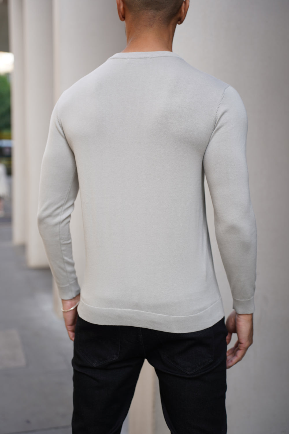 Capo Egyptian Cotton Crew Neck Jumper - Stone