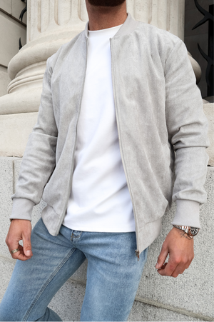 Capo SUEDE Bomber Jacket - Grey
