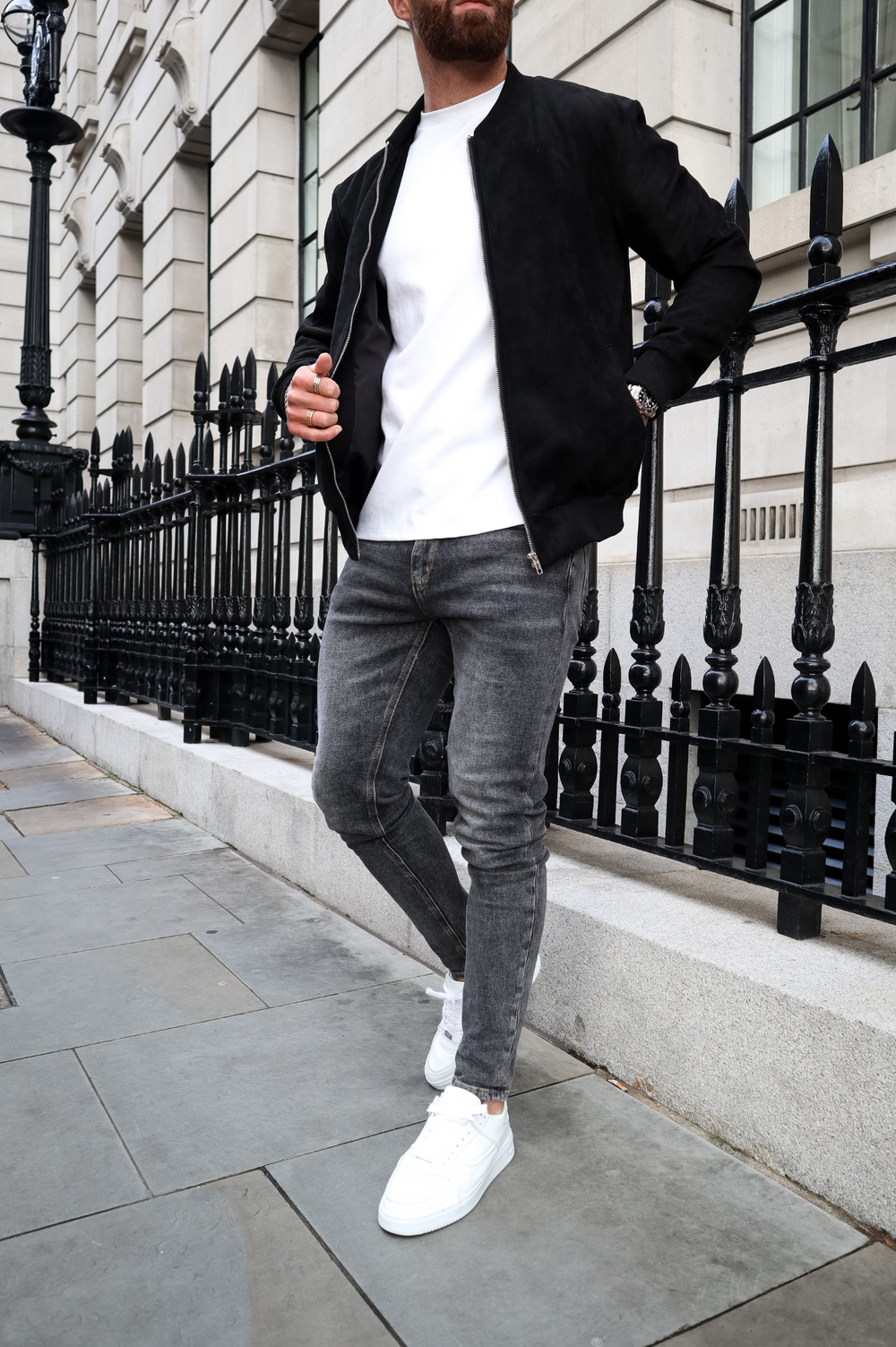 Capo SUEDE Bomber Jacket - Black