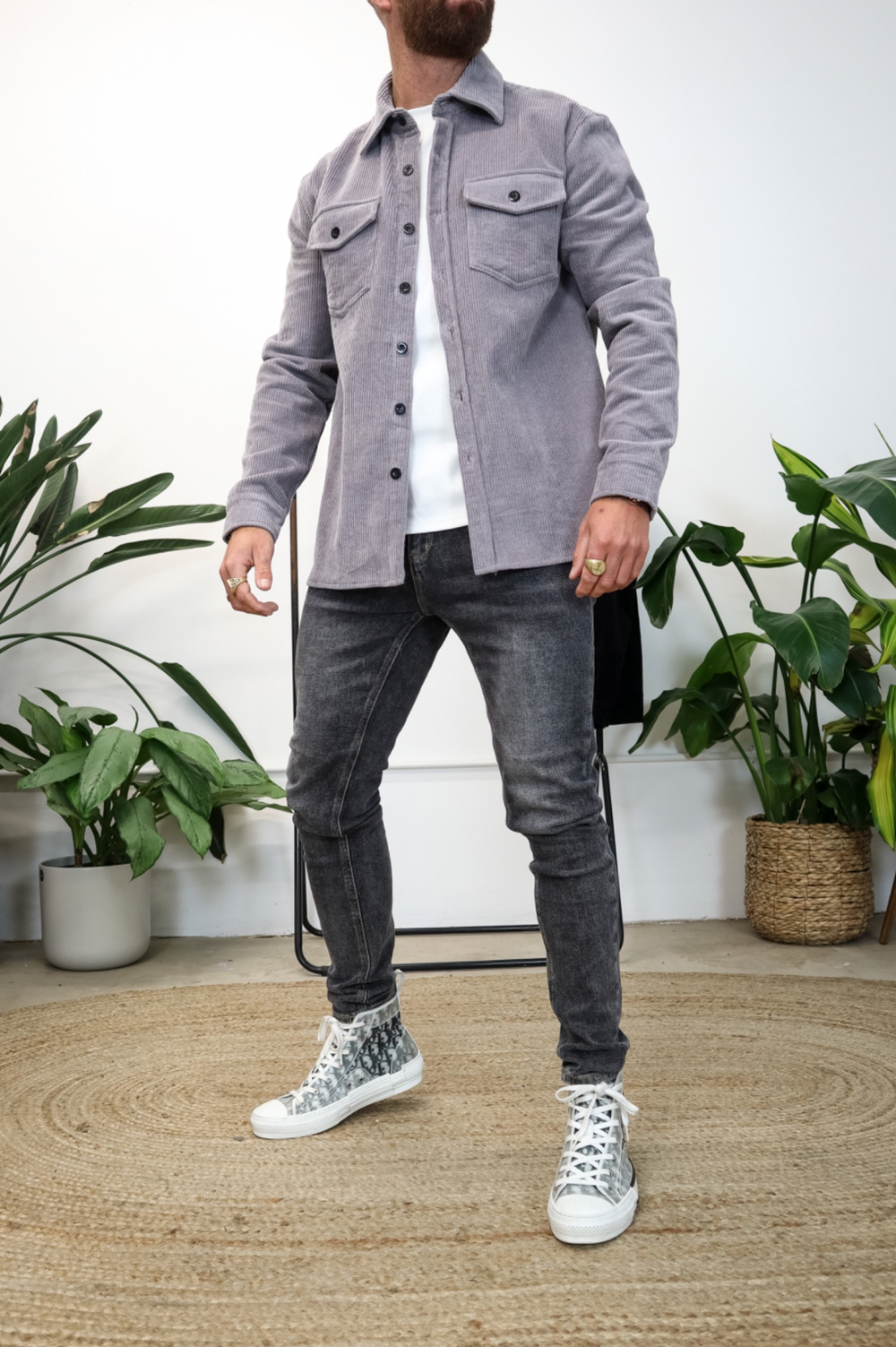 Capo CORD OVERSHIRT - Grey