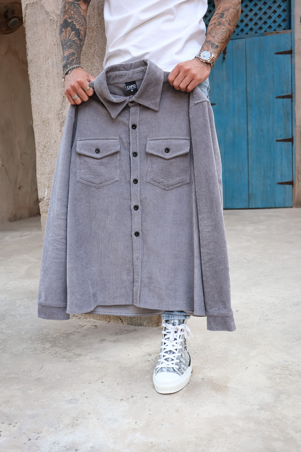 Capo CORD OVERSHIRT - Grey