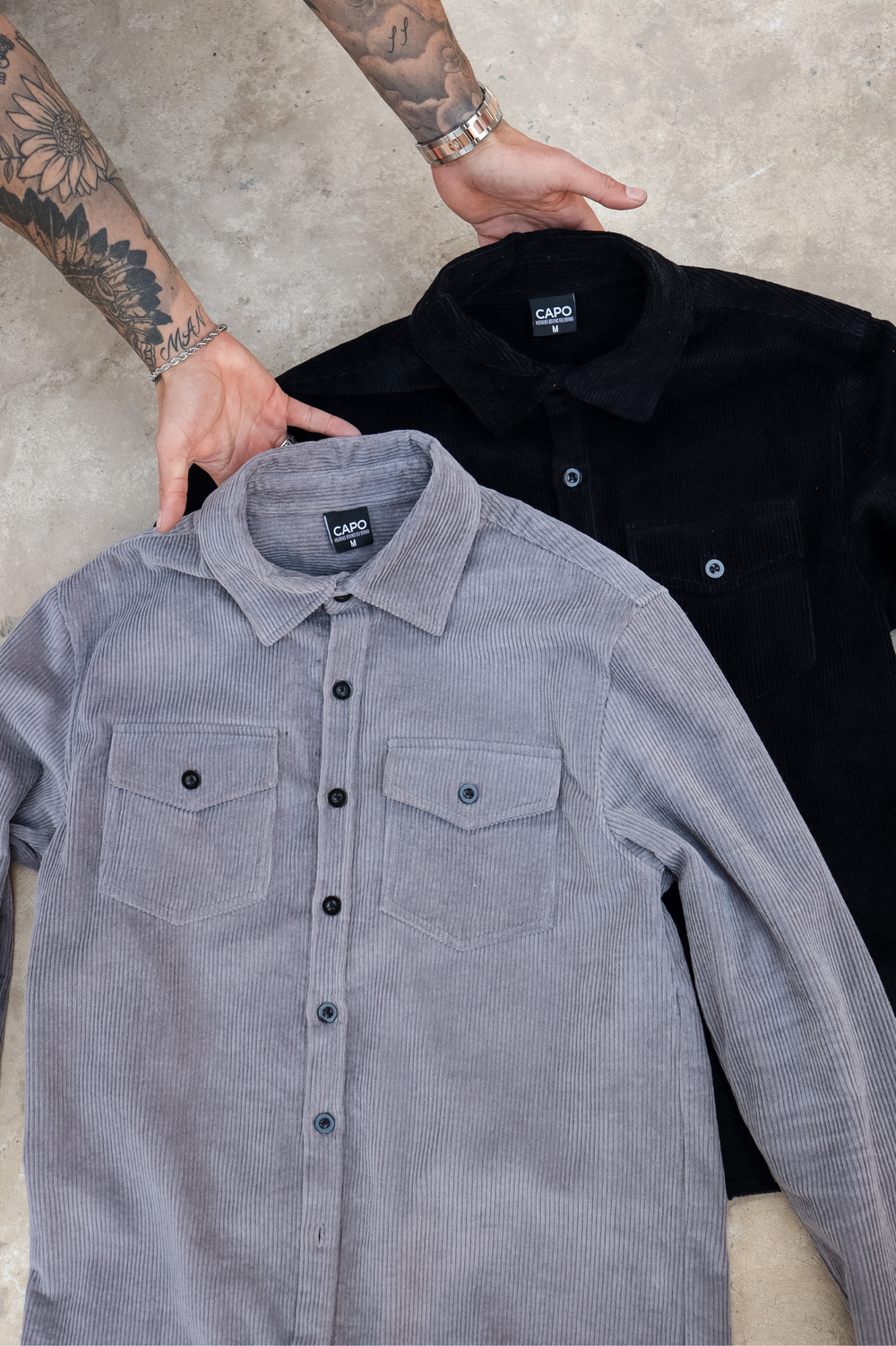 Capo CORD OVERSHIRT - Grey