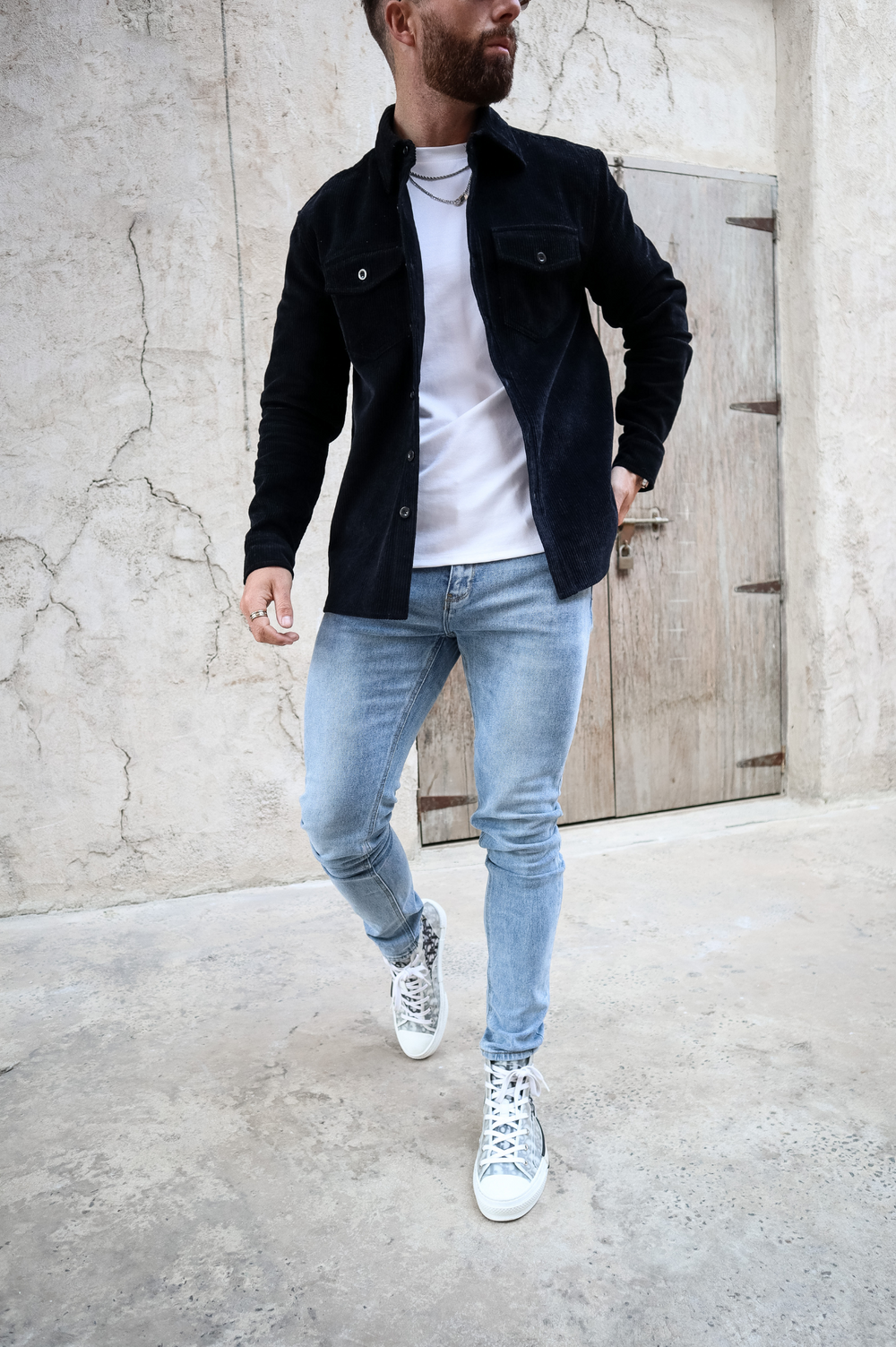 Capo CORD OVERSHIRT - Black