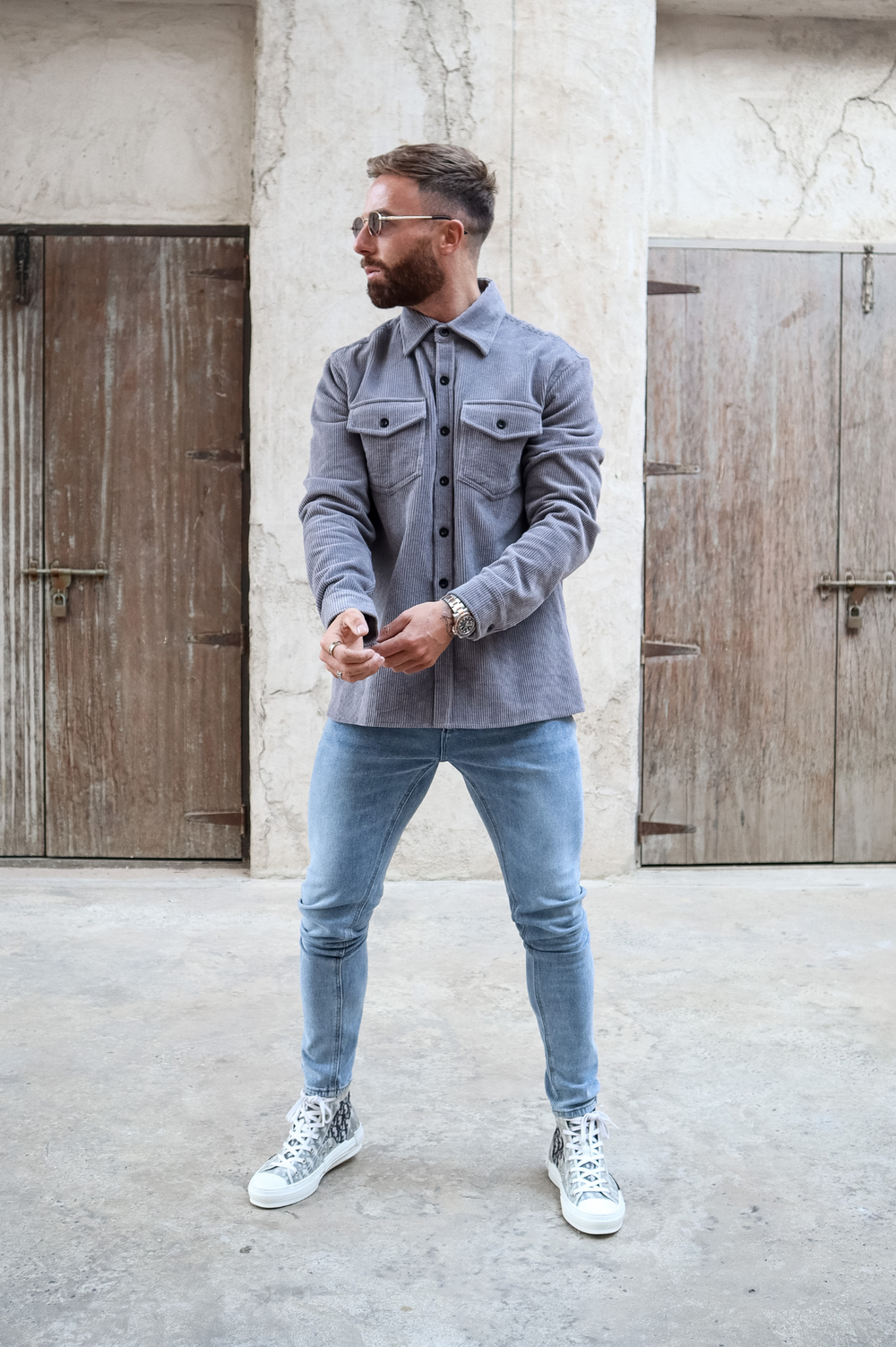 Capo CORD OVERSHIRT - Grey