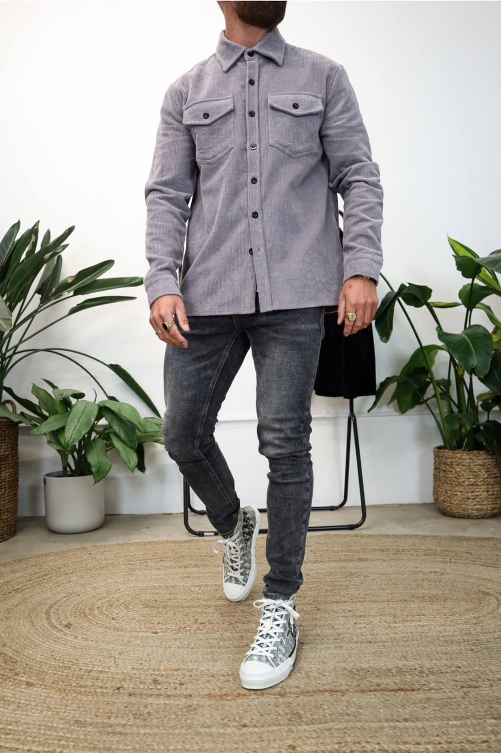 Capo CORD OVERSHIRT - Grey