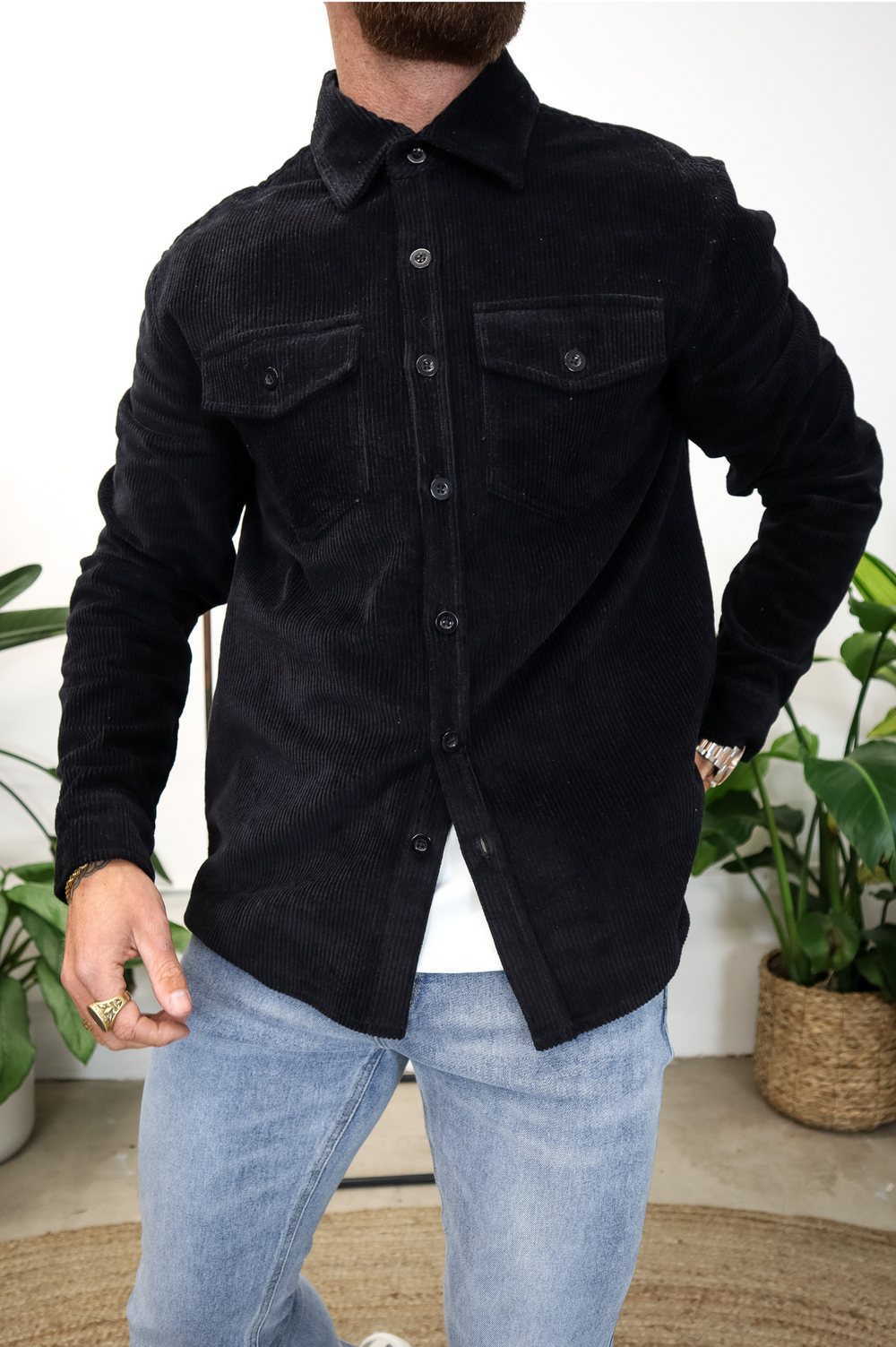Capo CORD OVERSHIRT - Black