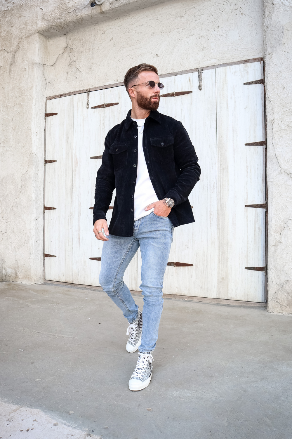 Capo CORD OVERSHIRT - Black