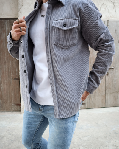 Capo CORD OVERSHIRT - Grey