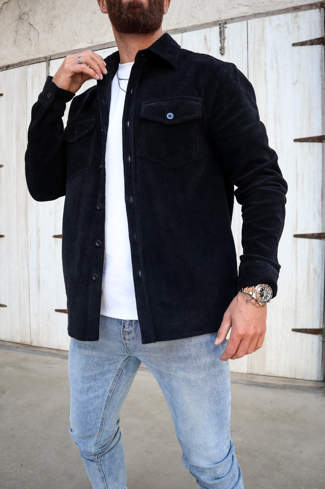 Capo CORD OVERSHIRT - Black
