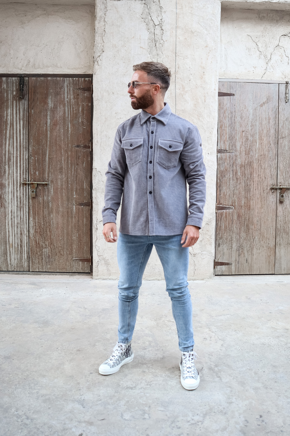 Capo CORD OVERSHIRT - Grey