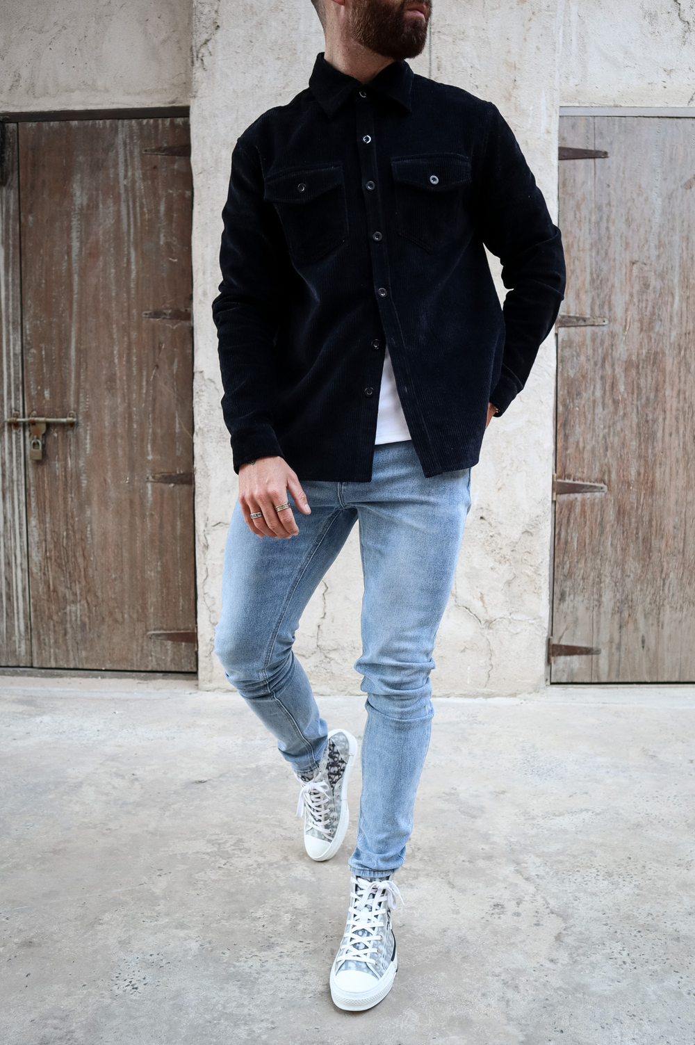 Capo CORD OVERSHIRT - Black