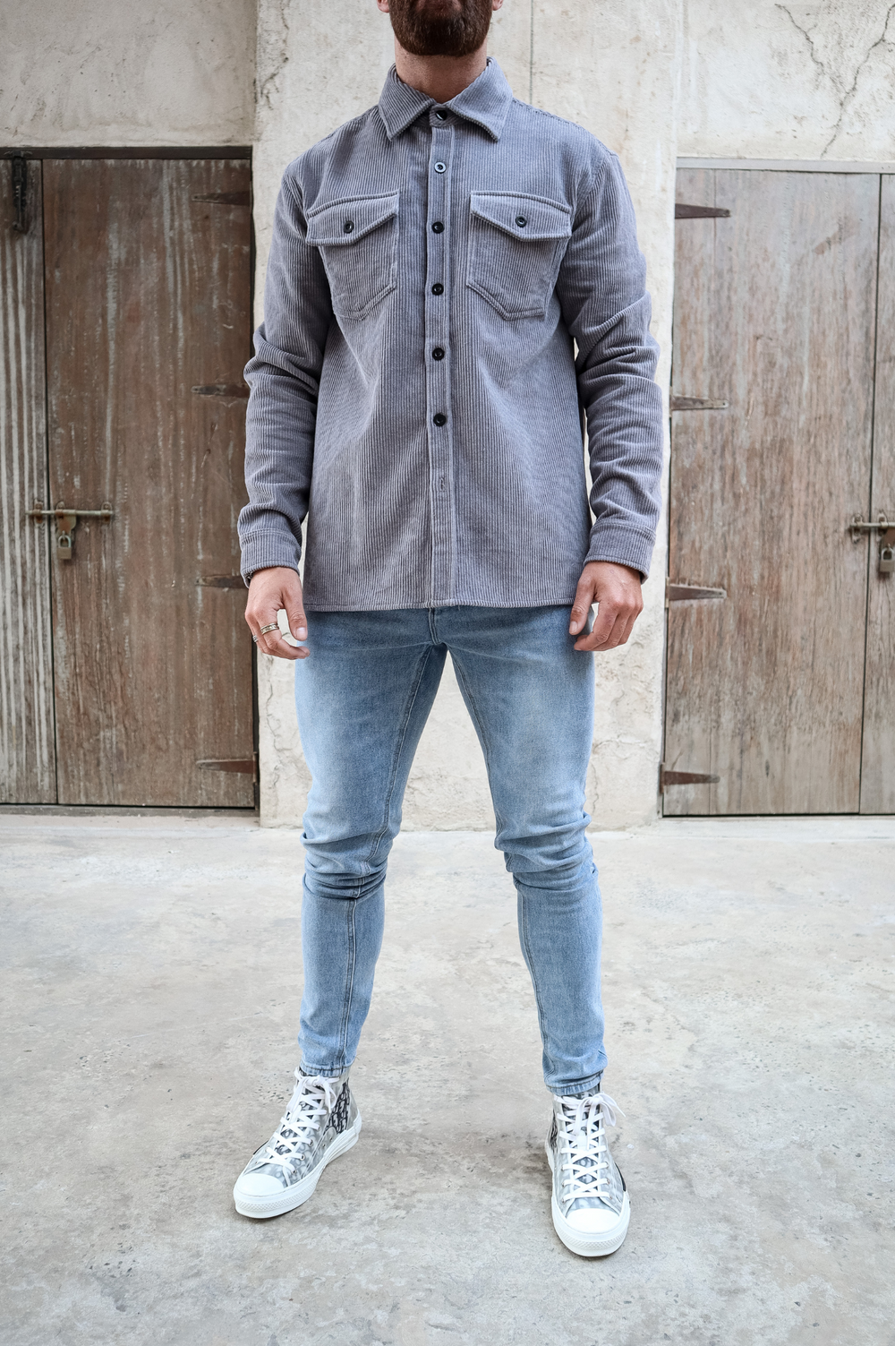 Capo CORD OVERSHIRT - Grey