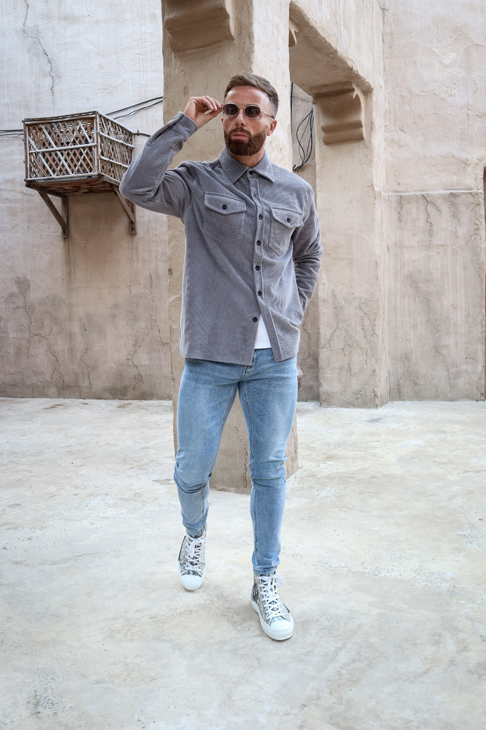 Capo CORD OVERSHIRT - Grey