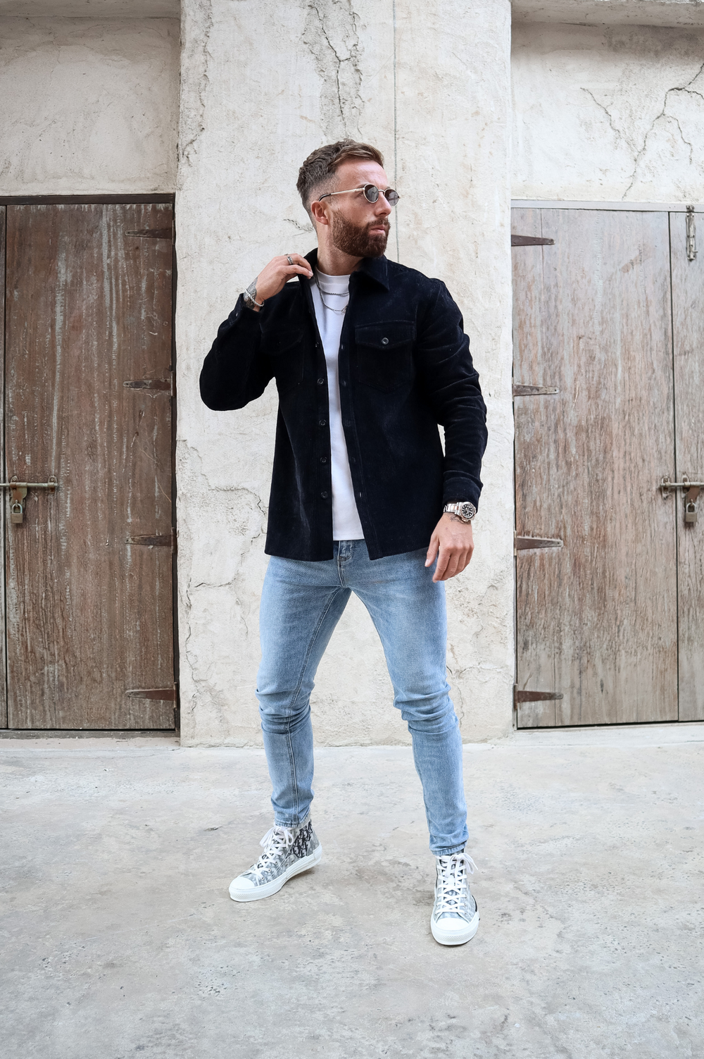 Capo CORD OVERSHIRT - Black