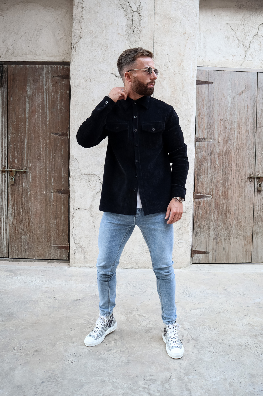 Capo CORD OVERSHIRT - Black