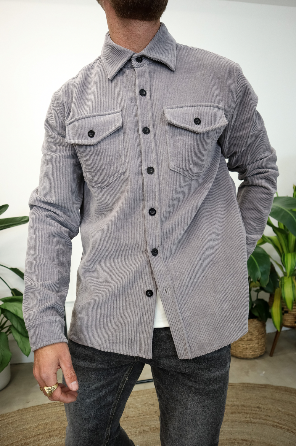 Capo CORD OVERSHIRT - Grey