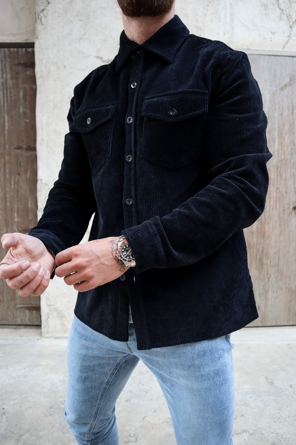 Capo CORD OVERSHIRT - Black