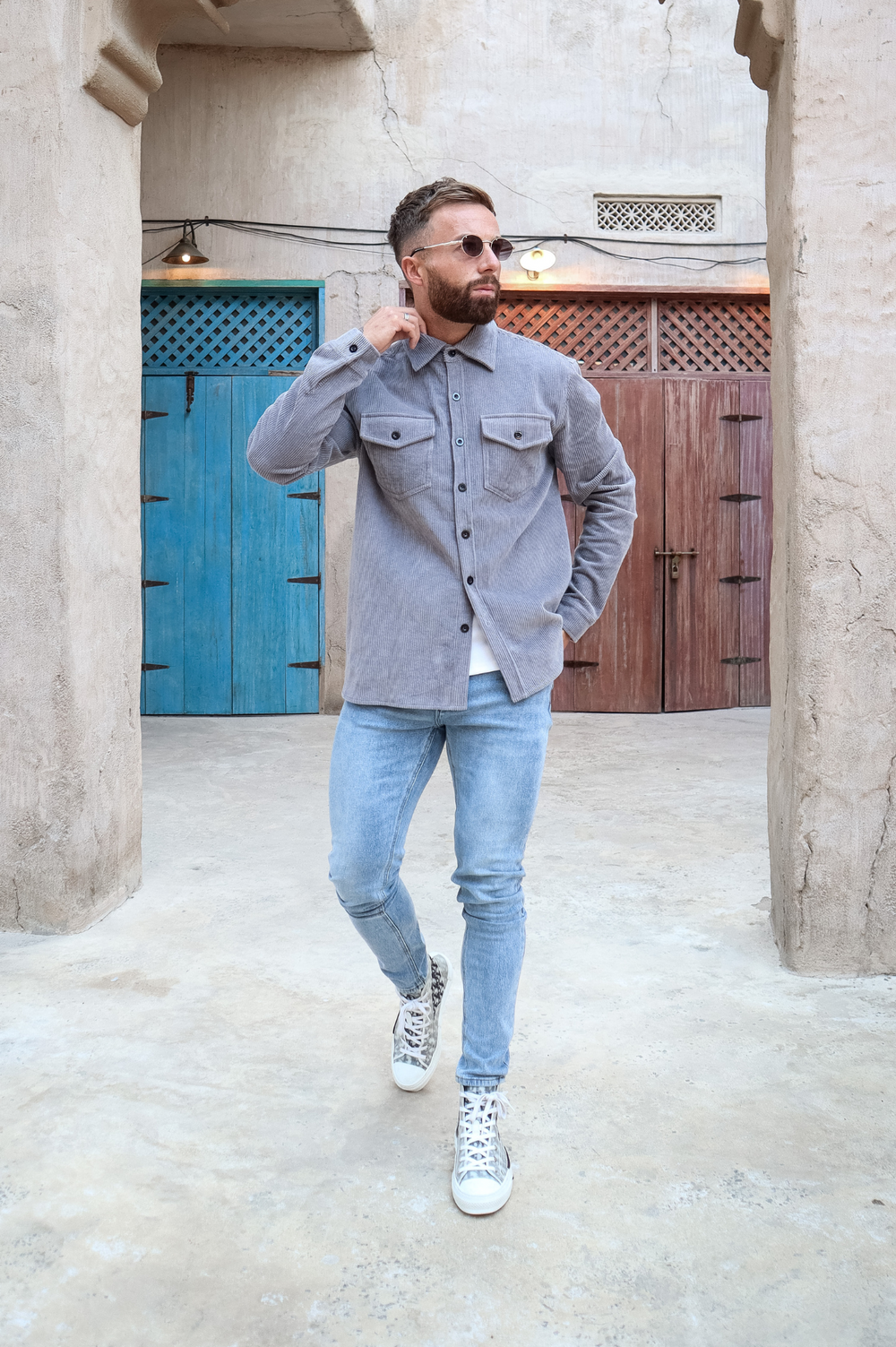 Capo CORD OVERSHIRT - Grey