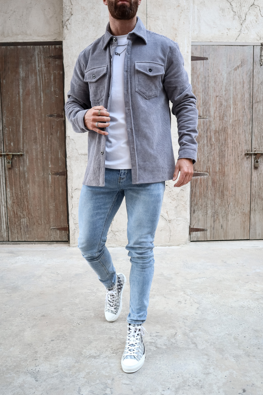 Capo CORD OVERSHIRT - Grey