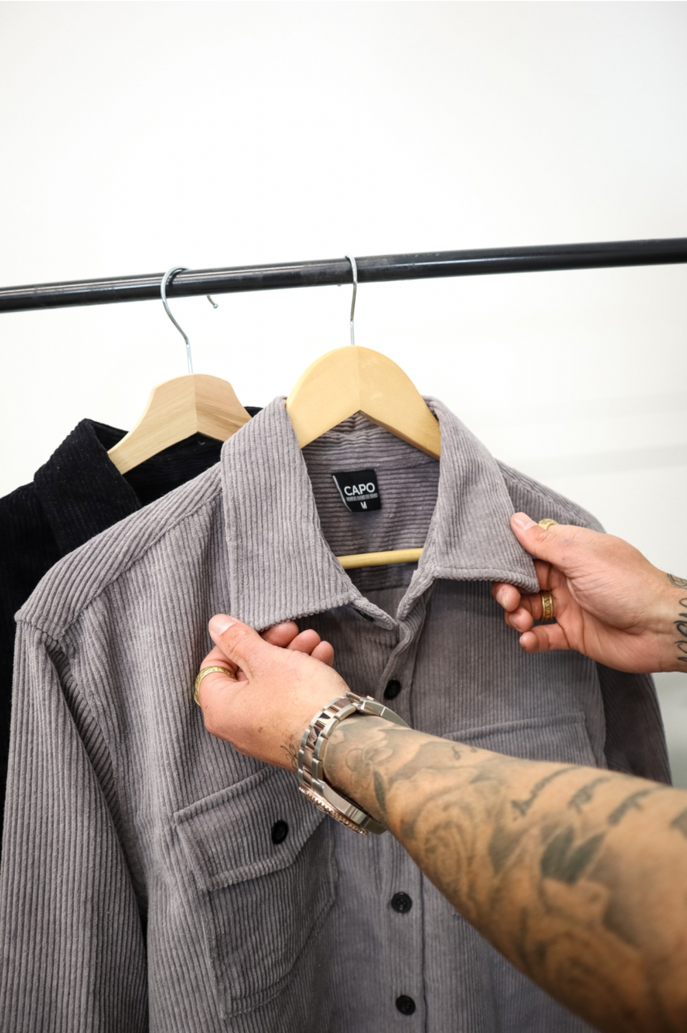 Capo CORD OVERSHIRT - Grey