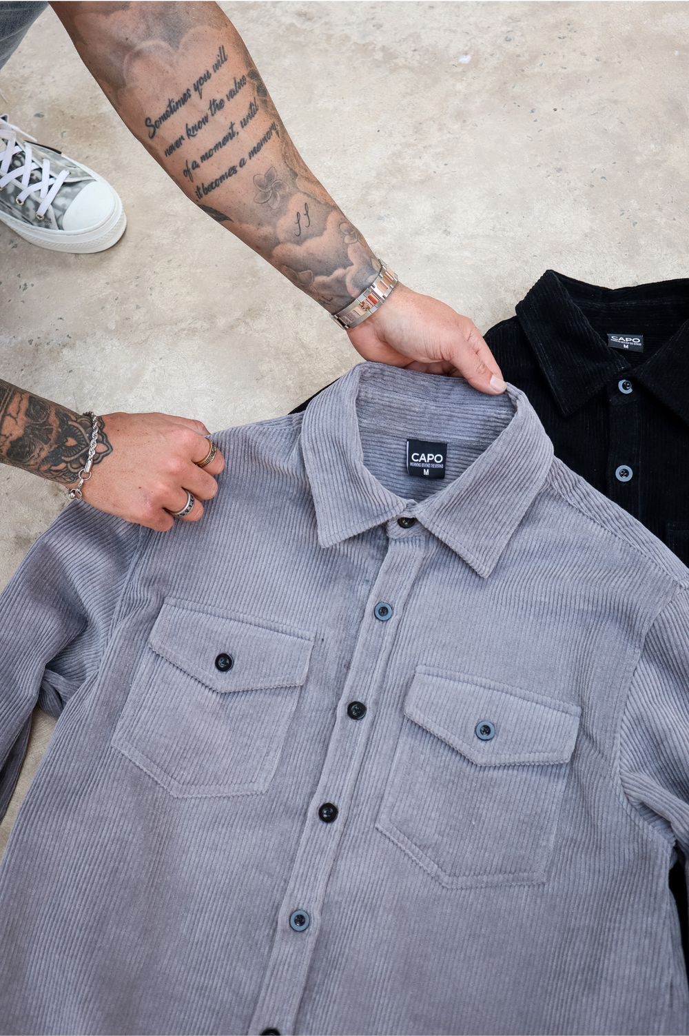 Capo CORD OVERSHIRT - Grey