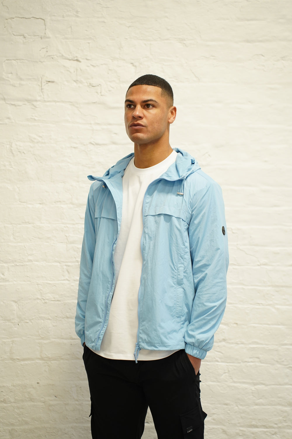 Capo Crinkle Lightweight Jacket - Sky Blue