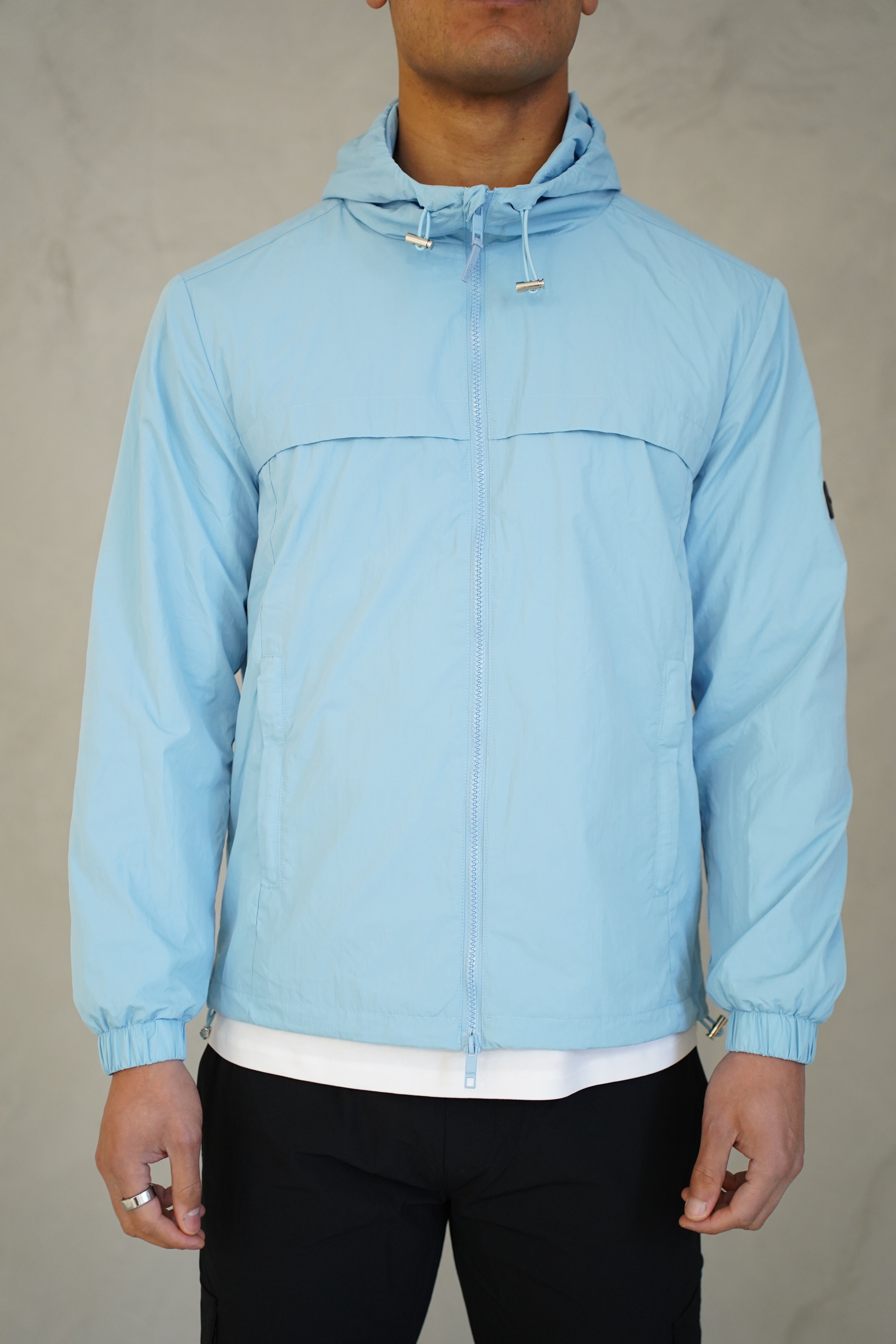 Capo Crinkle Lightweight Jacket - Sky Blue