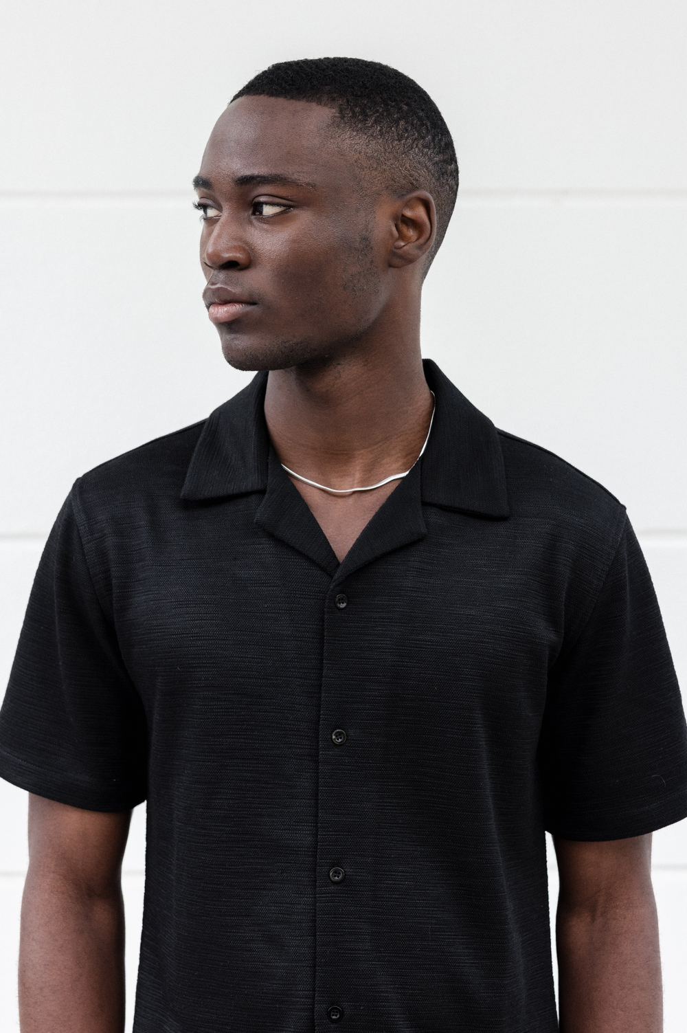 Capo INTERLOCK SLUB Revere SS Shirt - Black