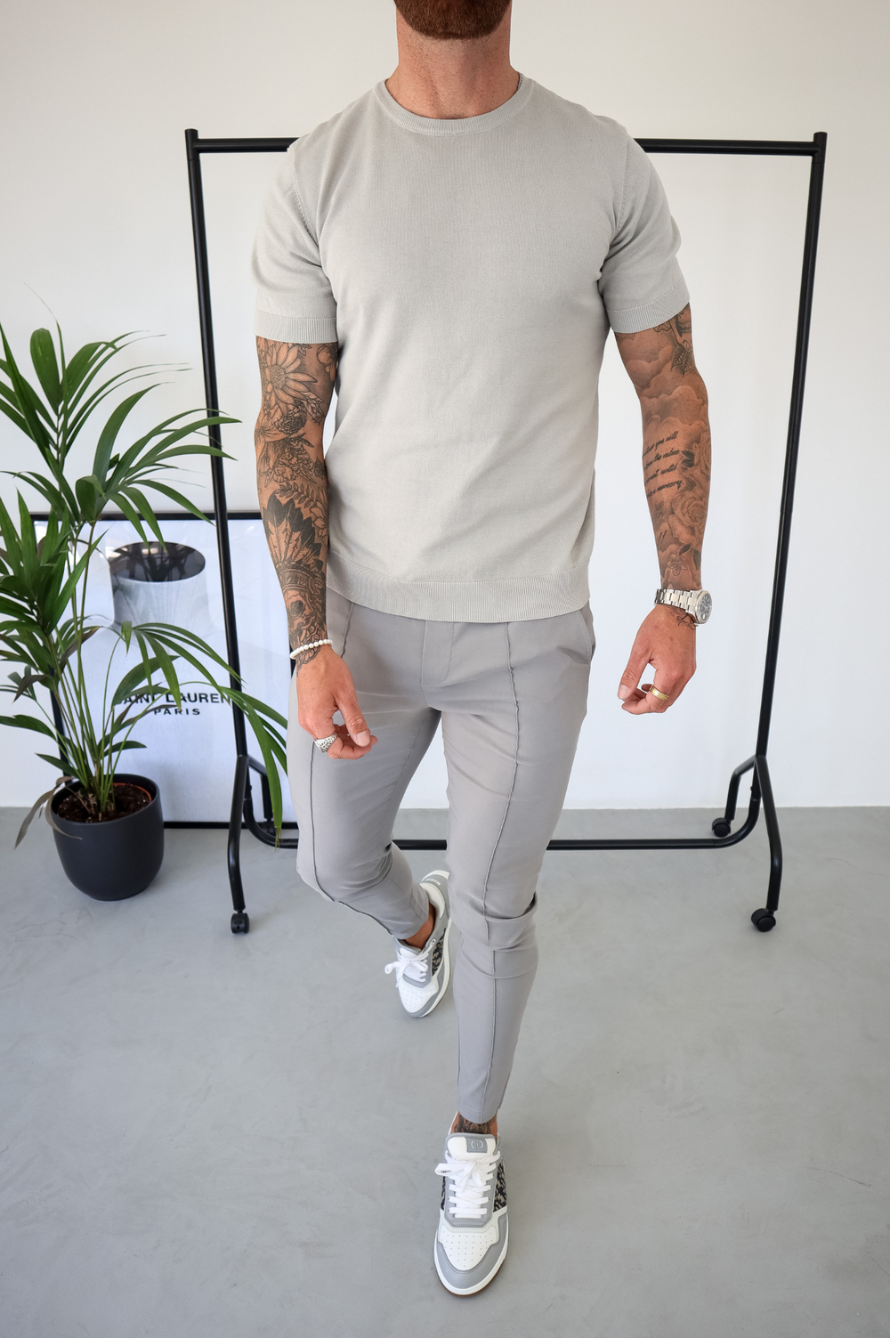 Capo Egyptian Cotton T Shirt Stone