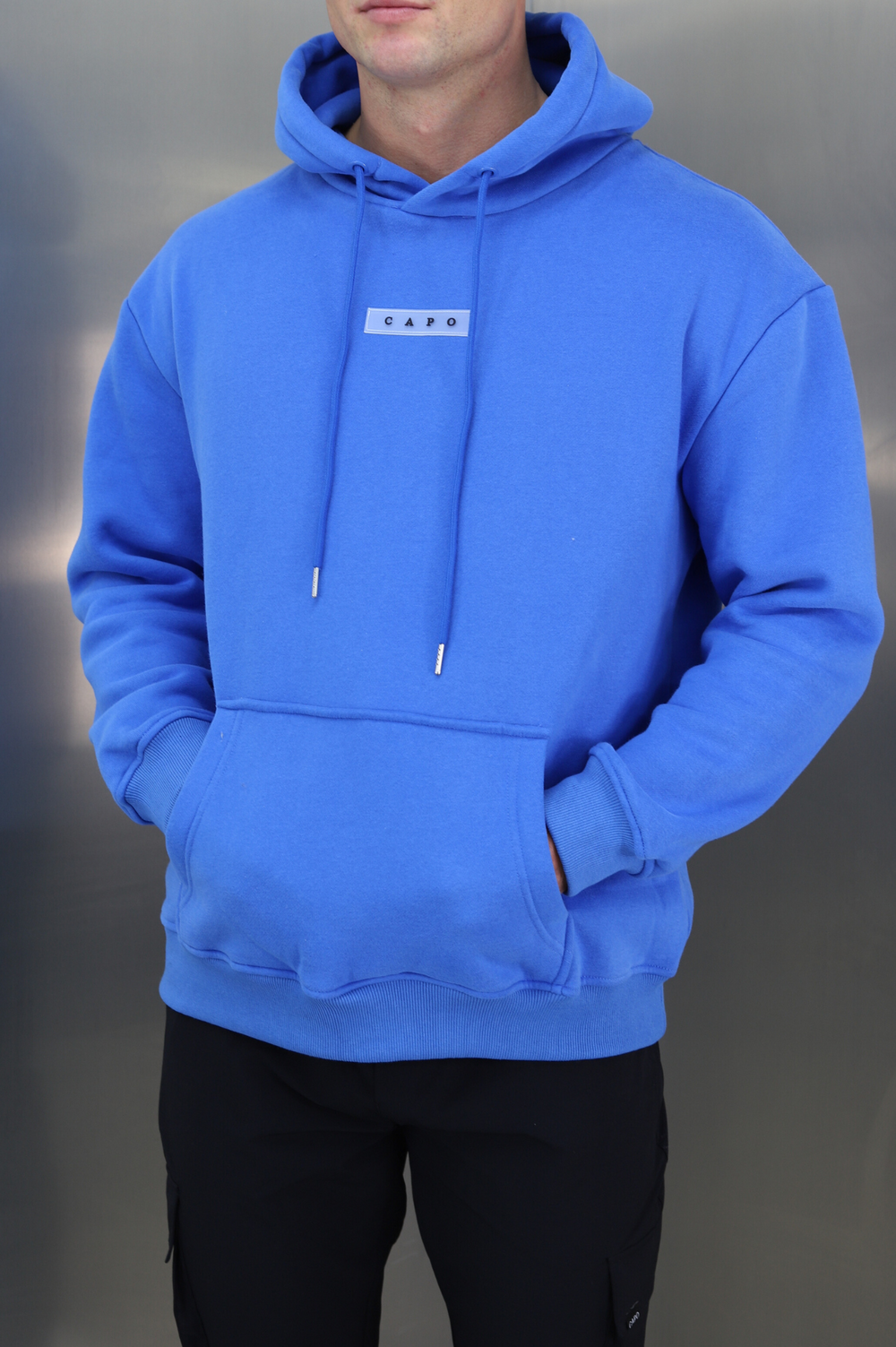 Royal blue zipper shop hoodie