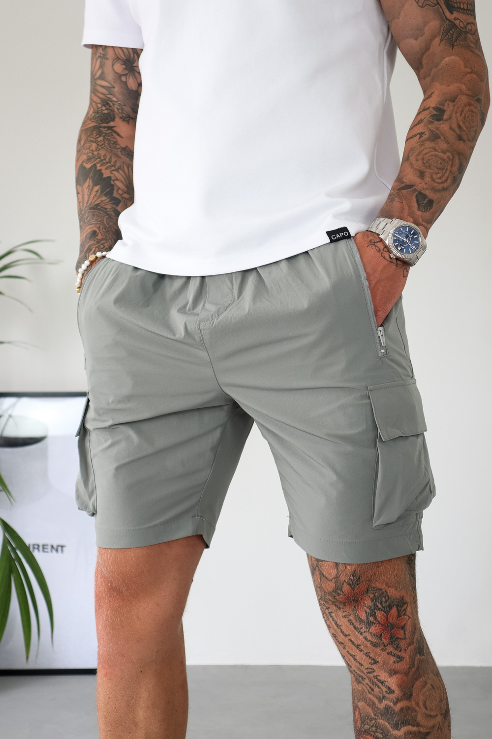 Light grey sales cargo shorts