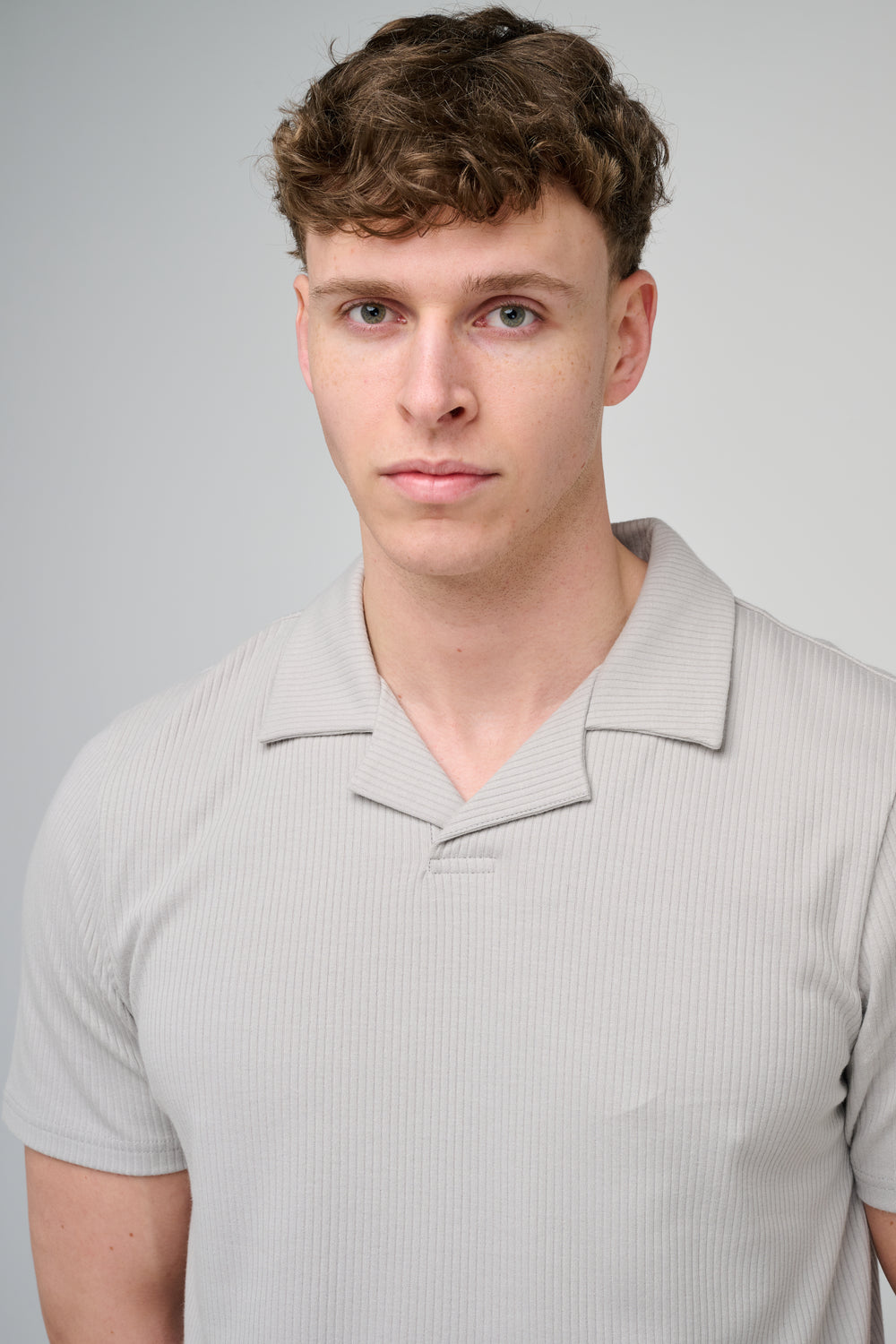 Capo Pleated Polo Shirt - Light Grey