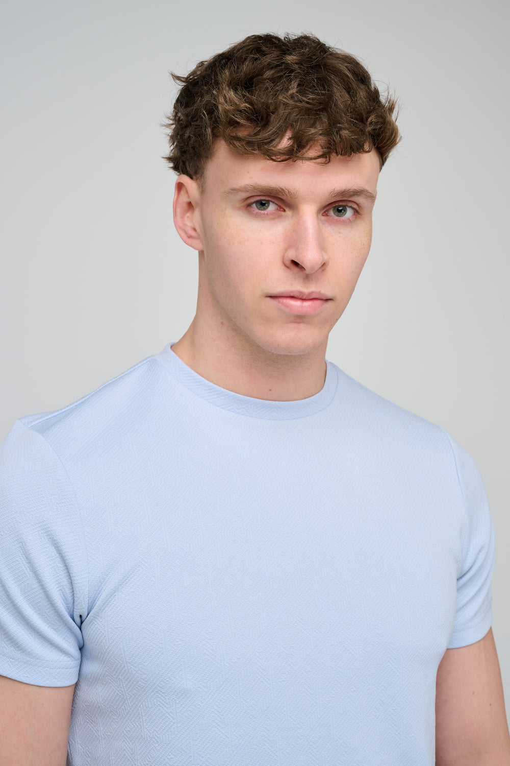 Capo Aztec Revere T-Shirt - Light Blue