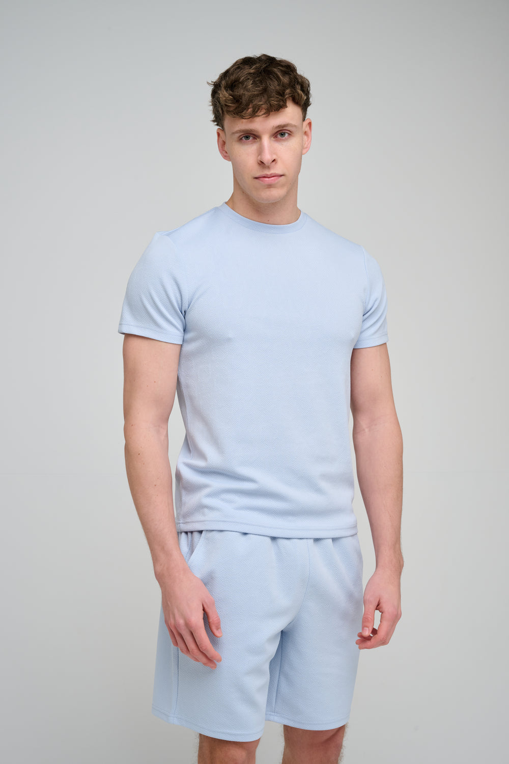 Capo Aztec Revere T-Shirt - Light Blue