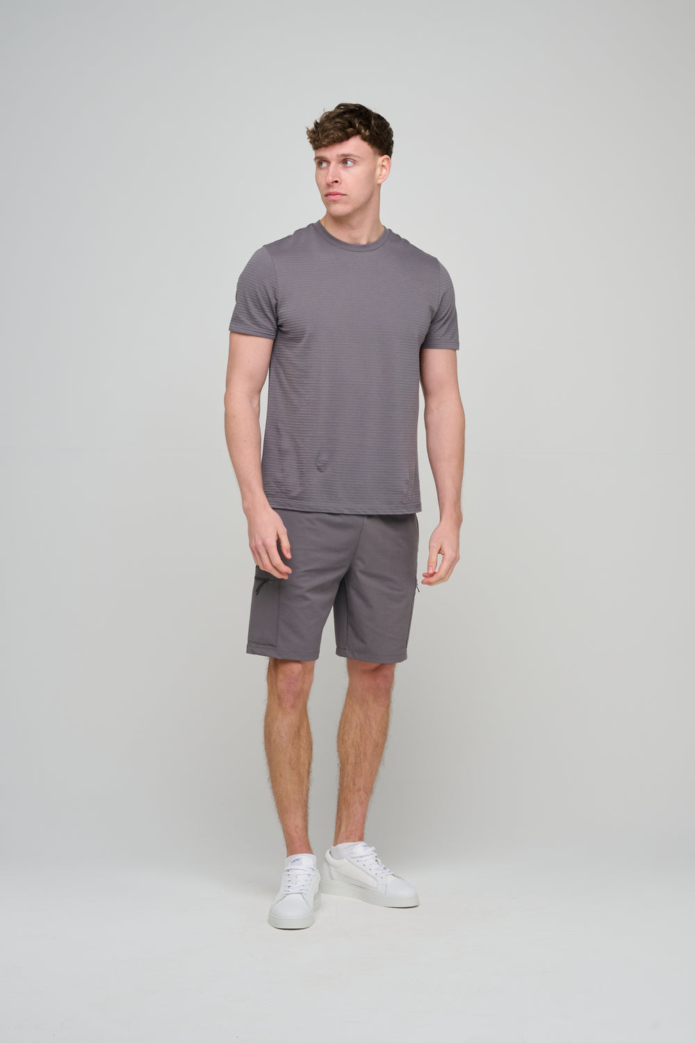 Capo Mercerised Ribbed T-Shirt - Charcoal