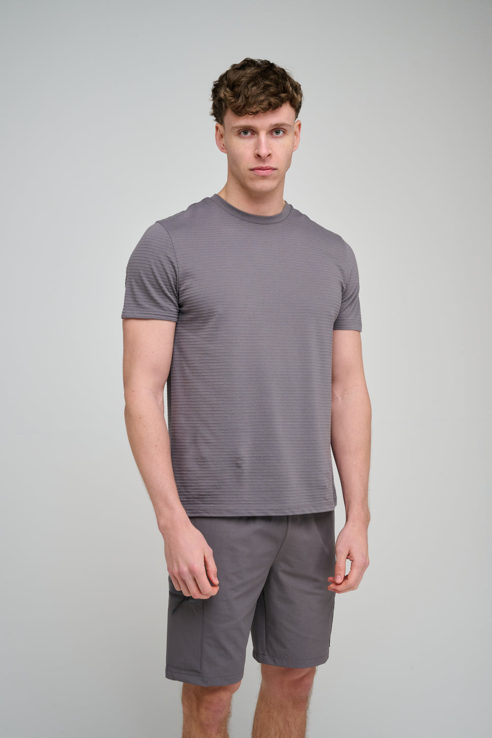 Capo Mercerised Ribbed T-Shirt - Charcoal