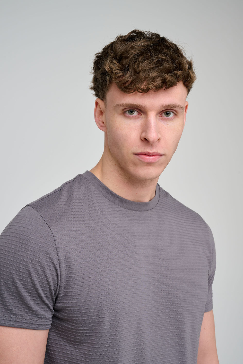 Capo Mercerised Ribbed T-Shirt - Charcoal