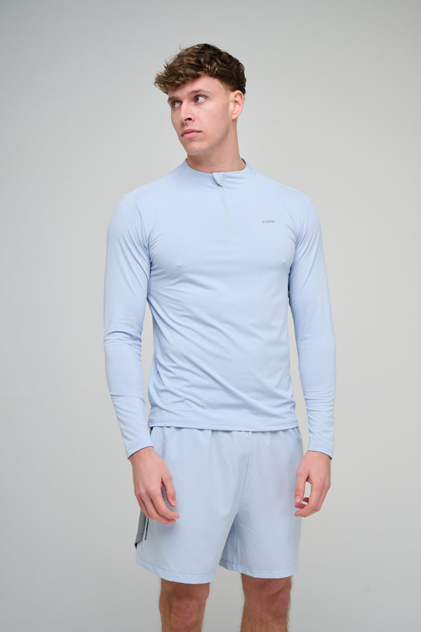 Capo Active Performance 1/4 Zip Top - Light Blue