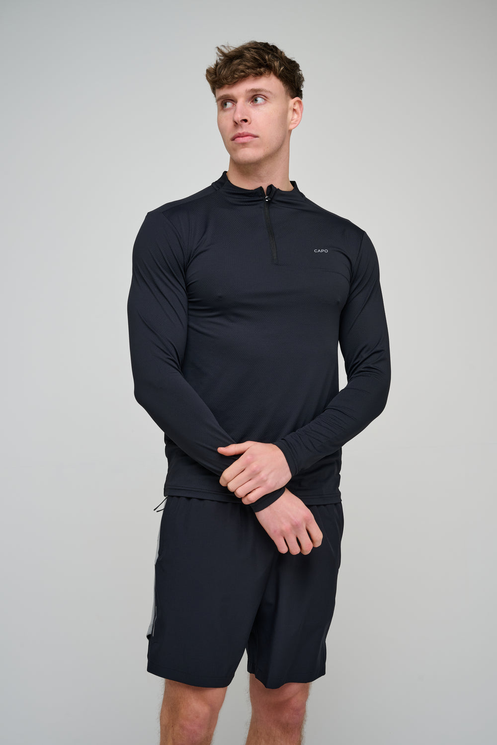 Capo Active Performance 1/4 Zip Top - Black