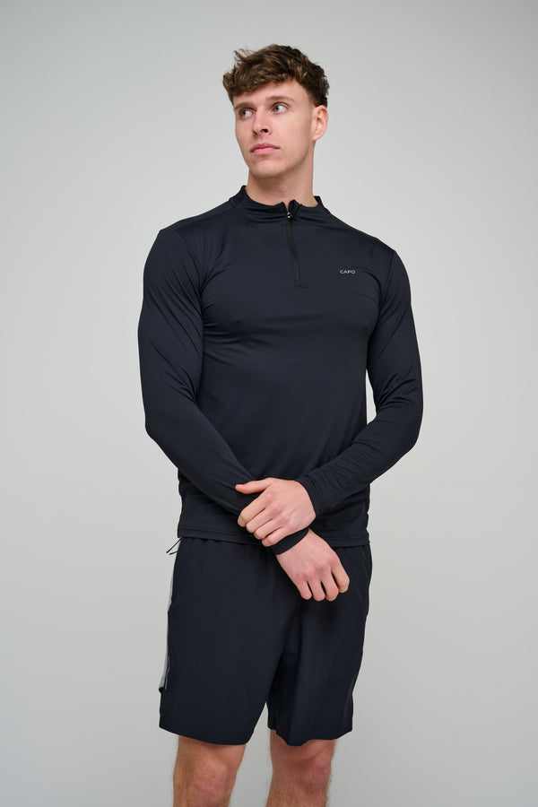 Capo Active Performance 1/4 Zip Top - Black