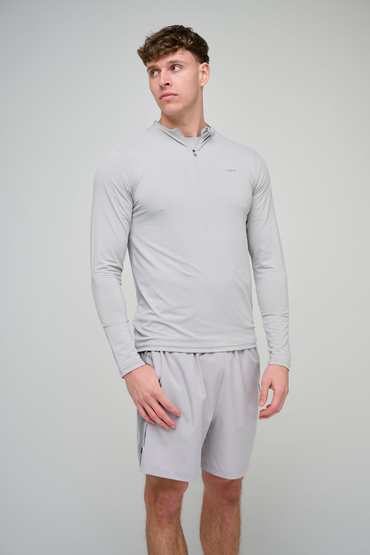 Capo Active Performance 1/4 Zip Top - Light Grey