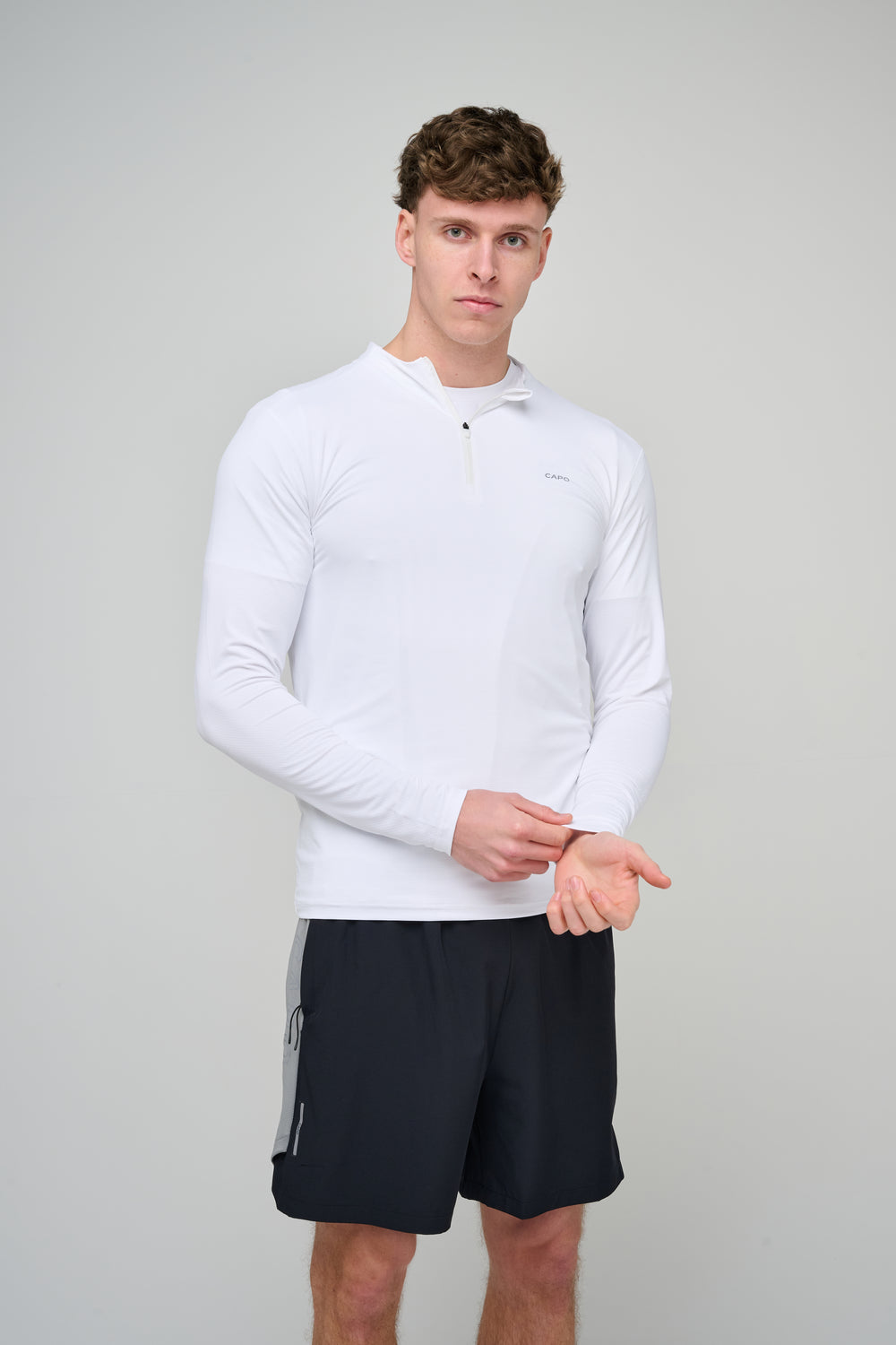 Capo Active Performance 1/4 Zip Top - White