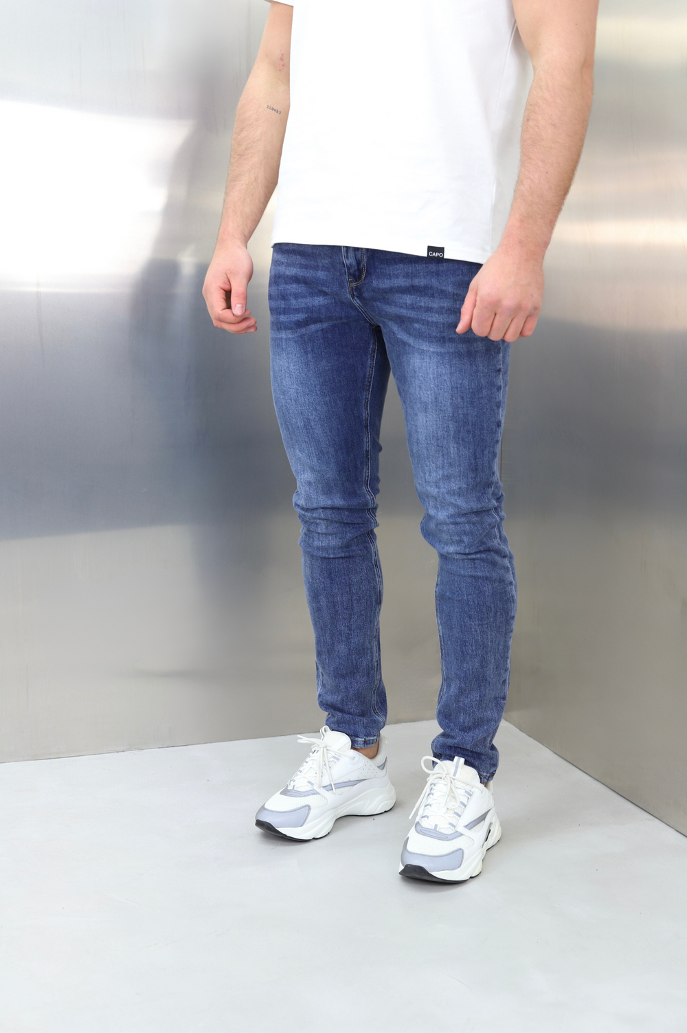Capo Slim Fit Denim Jeans -Mid Blue
