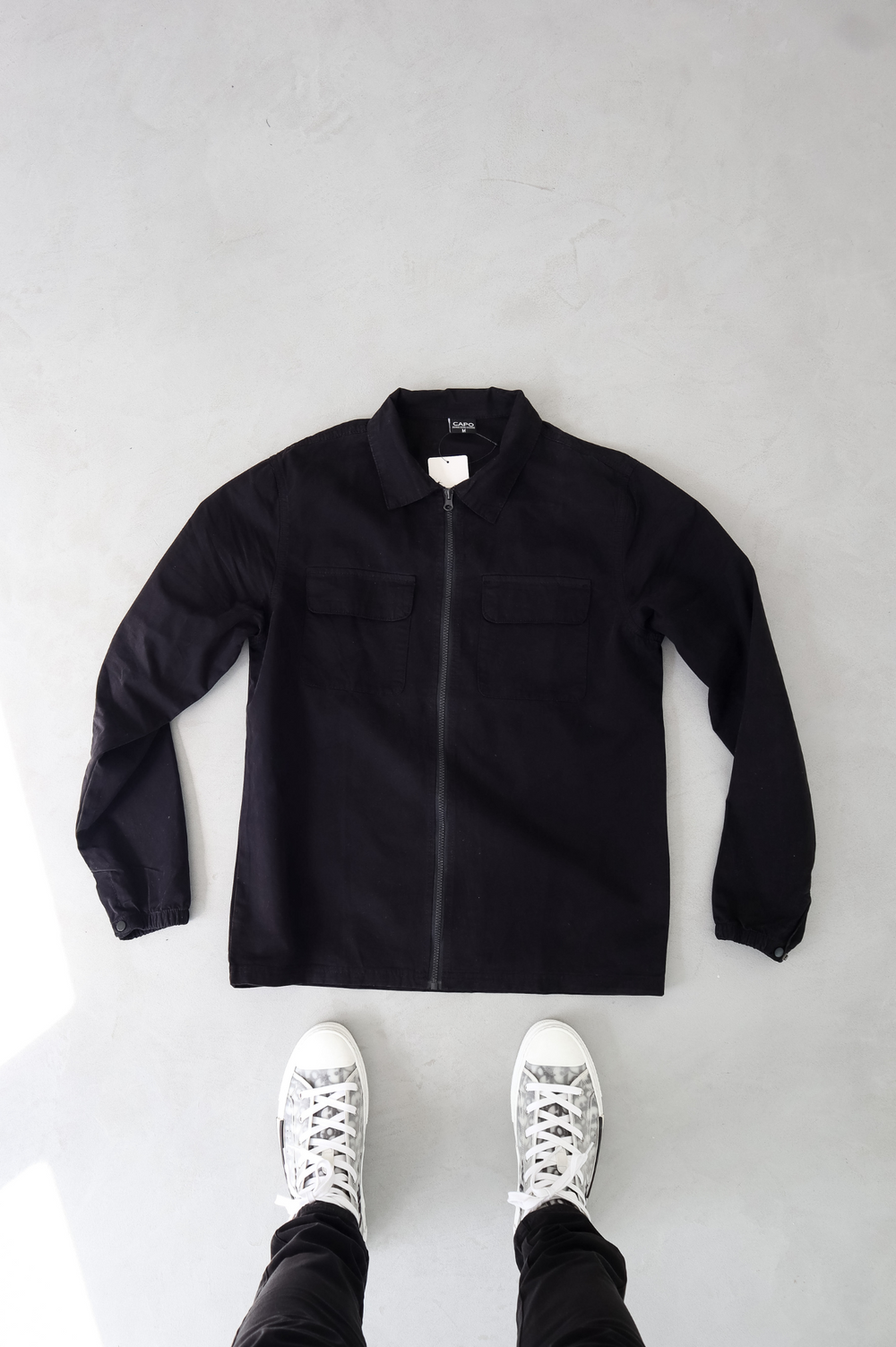 Capo DYED Cotton Cargo Jacket - Black