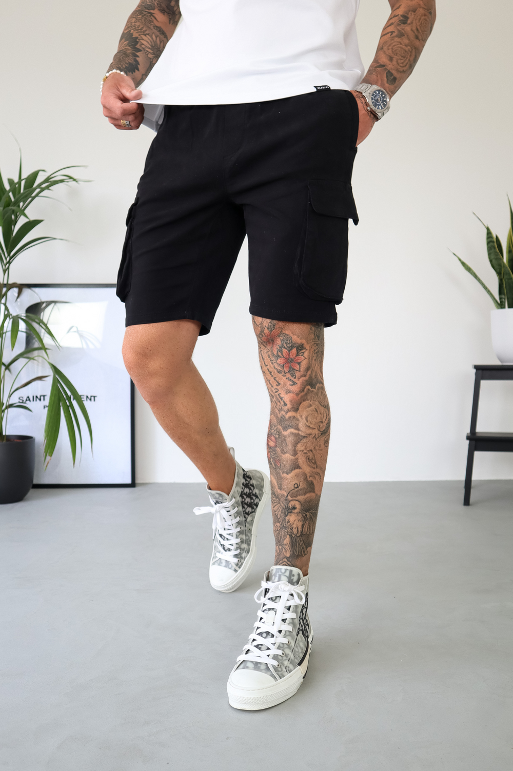 Capo DYED Cotton Cargo Short - Black – CAPO | Meaning Behind The Brand