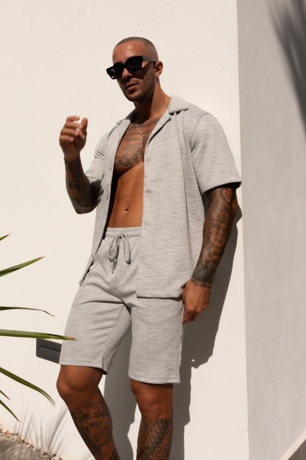 Capo INTERLOCK SLUB Revere SS Shirt - Grey