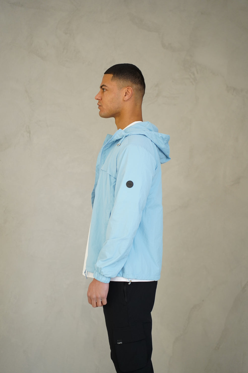 Capo Crinkle Lightweight Jacket - Sky Blue