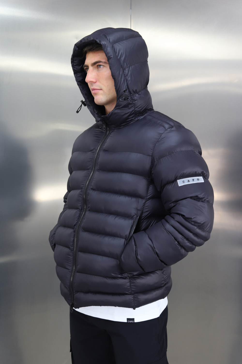 Front Panel Jacket Capo PANEL Coat Jacket - Black – CAPO | Meaning Behind The Brand