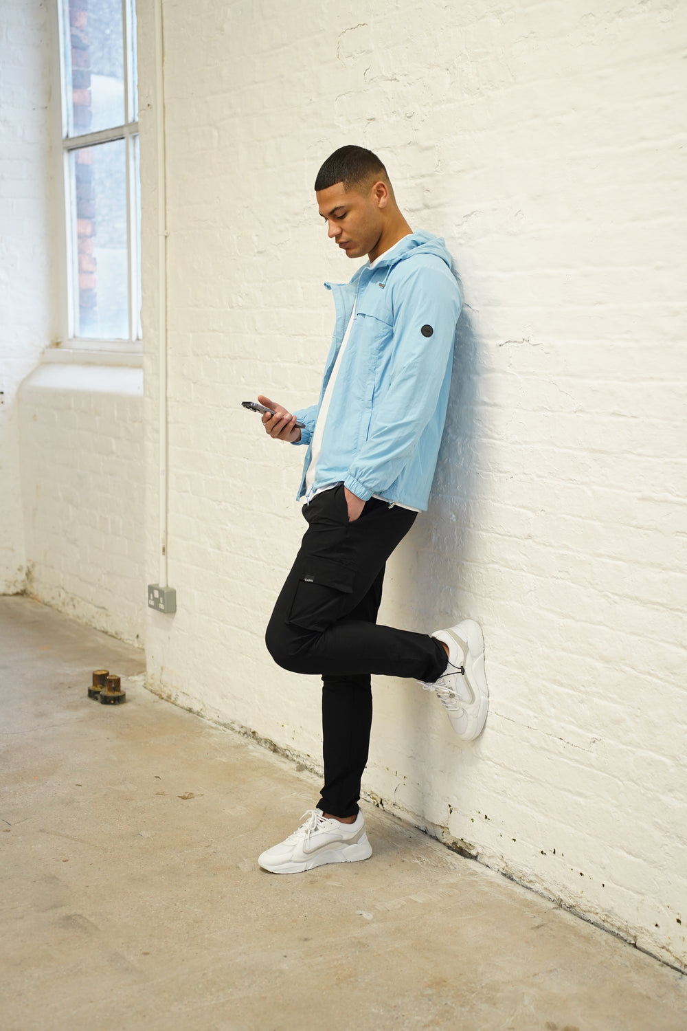 Capo Crinkle Lightweight Jacket - Sky Blue