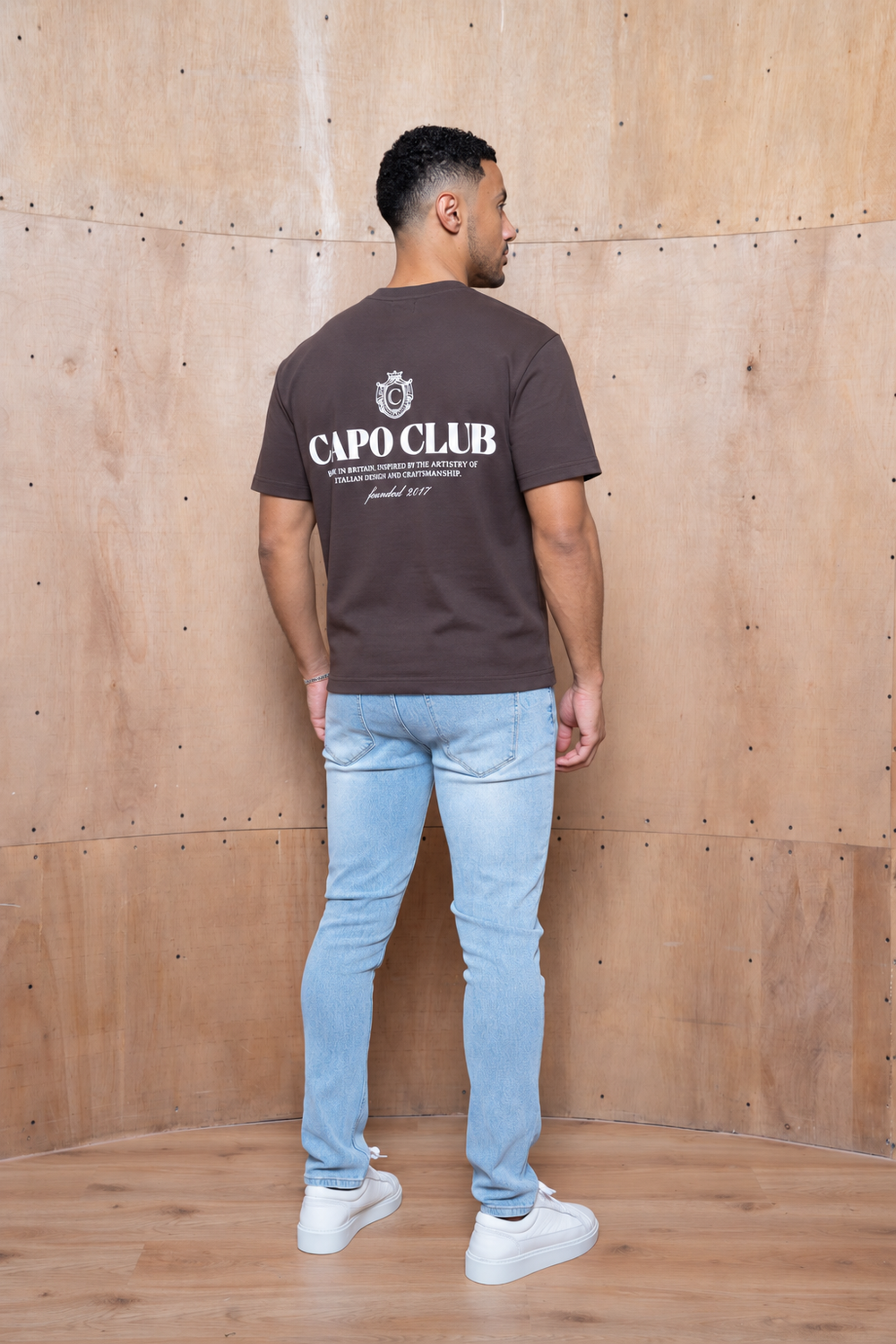 Capo Club Craftsman Crest T-Shirt - Brown/Ecru